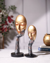 Golden Face Mask Hand Stand Set